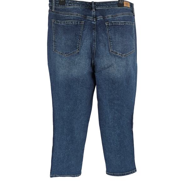 Sofia Jeans Adora Curvy Girlfriend Frayed Side Straight Jean Size 16 S NWOT 3515 - Picture 6 of 9